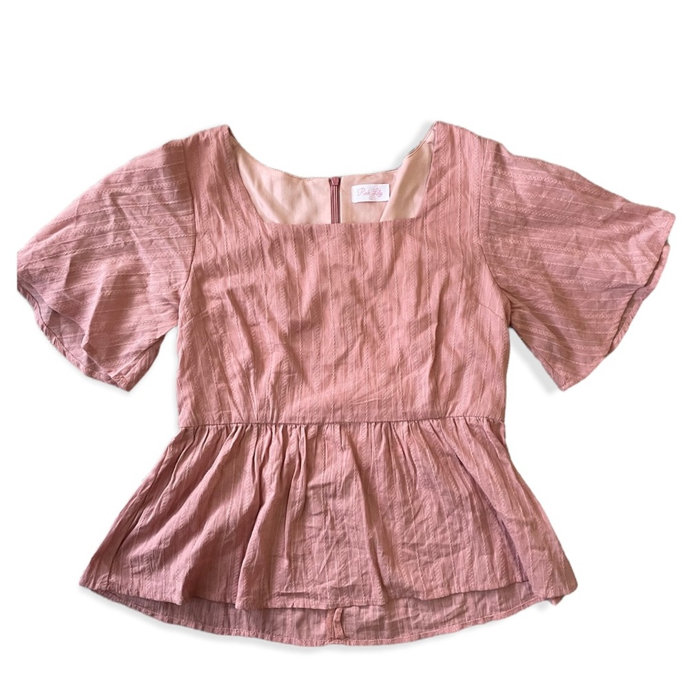 Square Neck Peplum Top